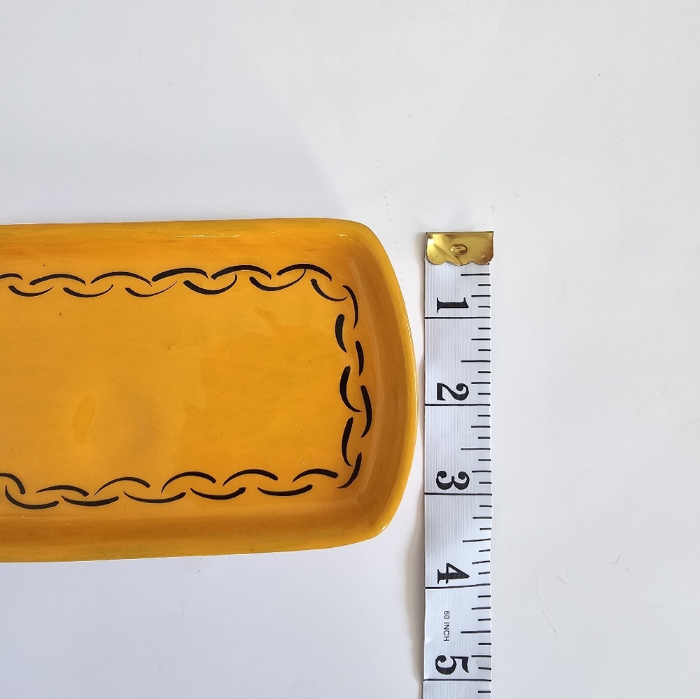 Handmade in Mexico ceramic Yellow Decorative Tray - Picture 6 of 6